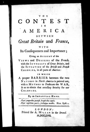 The contest in America between Great Britain and France