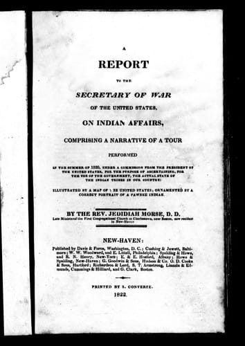 A report to the secretary of war of the United States, on Indian affairs