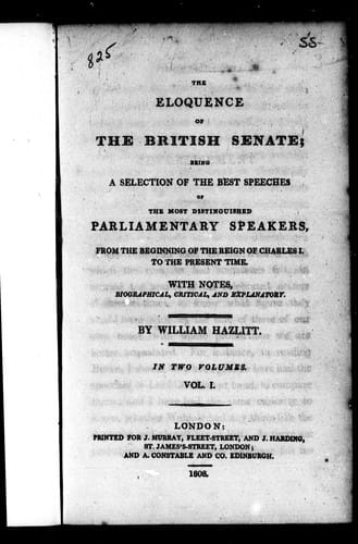 The Eloquence of the British Senate