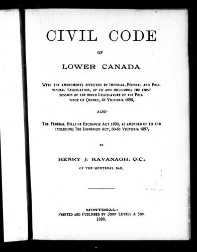 Civil code of Lower Canada
