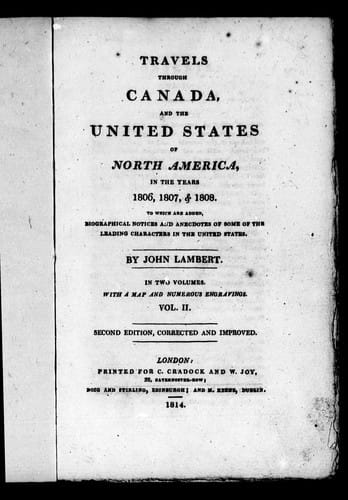 Travels through Canada, and the United States of North America, in the years 1806, 1807, & 1808