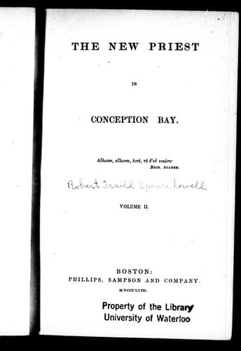 The new priest in Conception Bay