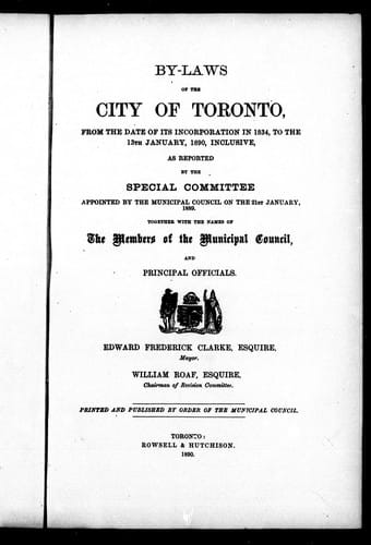 By-laws of the city of Toronto