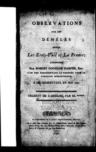 Observations sur les démêlés entre les Etats-Unis et la France