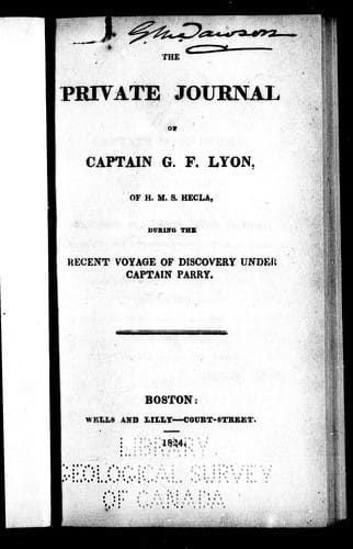 The private journal of Captain G.F. Lyon, of H.M.S. Hecla