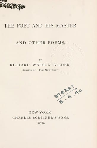 The poet and his master, and other poems