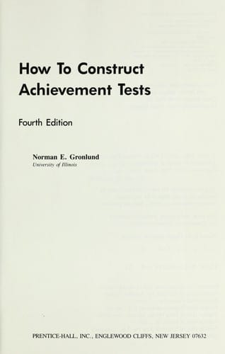 How to construct achievement tests
