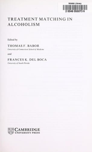 Treatment matching in alcoholism