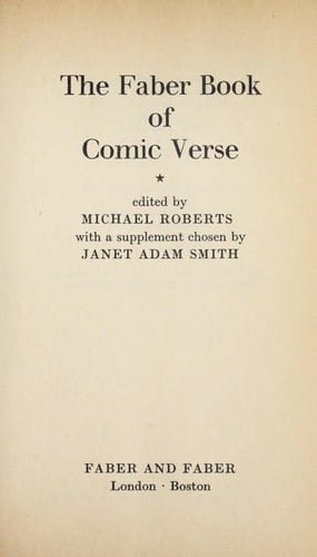 The Faber book of comic verse