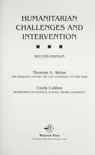 Humanitarian challenges and intervention