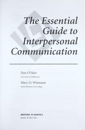 Essential guide to interpersonal communication
