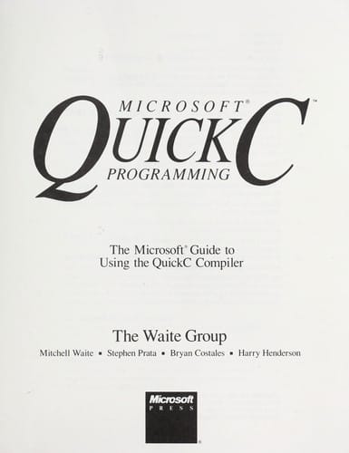 Microsoft QuickC programming