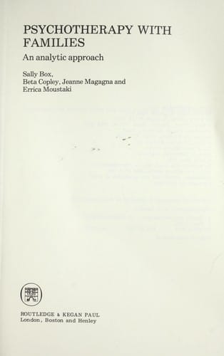 Psychotherapy with families : an analytic approach