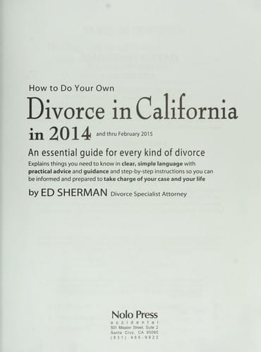 How to do your own divorce in California in 2014