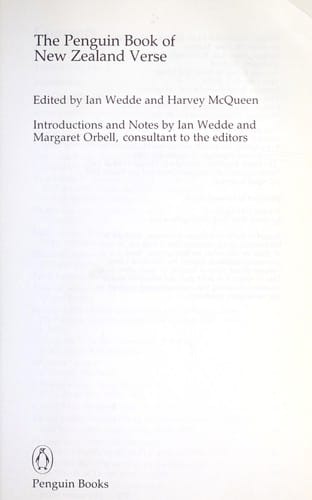 The Penguin book of New Zealand verse