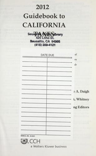Guidebook to California Taxes 2012