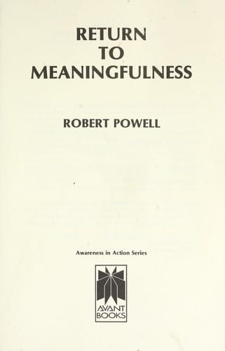 Return to meaningfulness