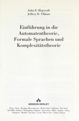 Einfu hrung in die Automatentheorie, formale Sprachen und Komplexita tstheorie