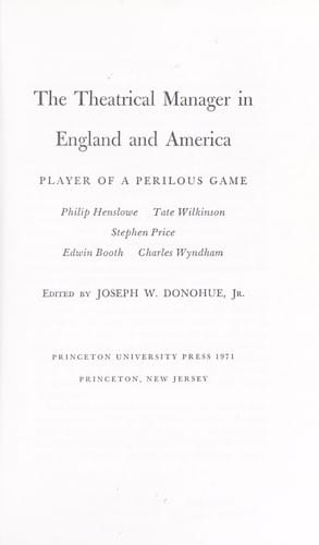 The Theatrical manager in England and America
