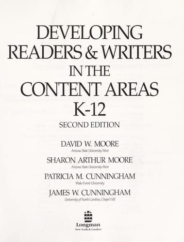 Developing readers & writers in the content areas, K-12