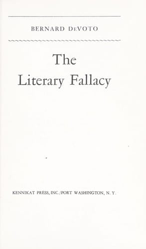 The literary fallacy