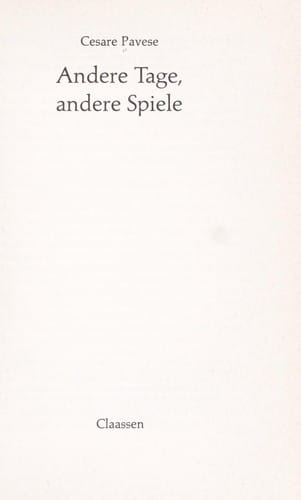 Andere Tage, andere Spiele