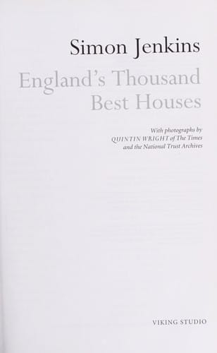 England's thousand best houses