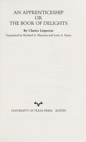 An apprenticeship, or, The book of delights