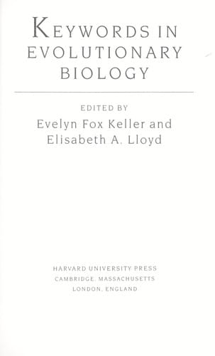 Keywords in evolutionary biology