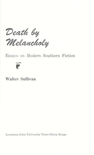 Death by melancholy