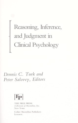 Reasoning, inference, and judgment in clinical psychology
