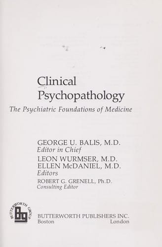 Clinical psychopathology
