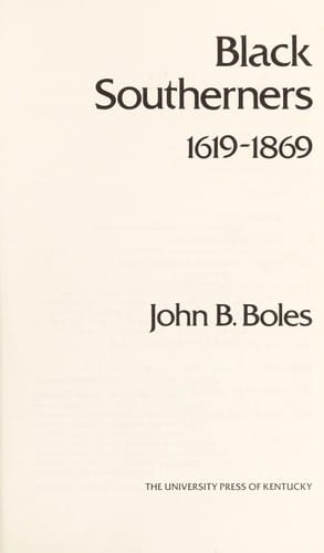 Black southerners, 1619-1869