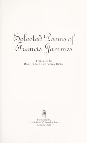Selected poems of Francis Jammes