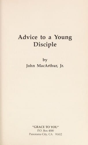Advice to a young disciple