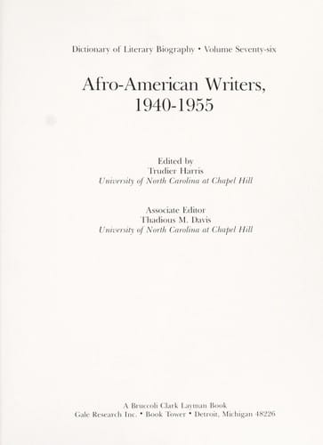 Afro-American writers, 1940-1955