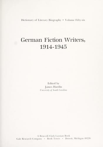German fiction writers, 1914-1945