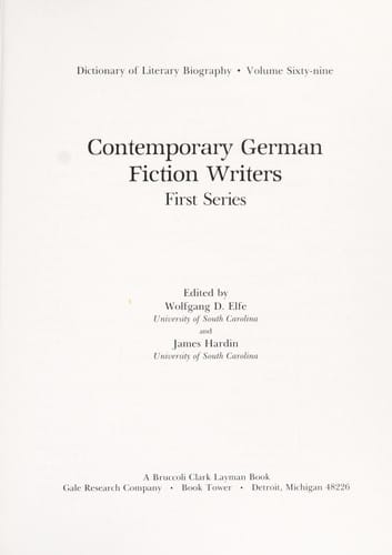 Contemporary German fiction writers