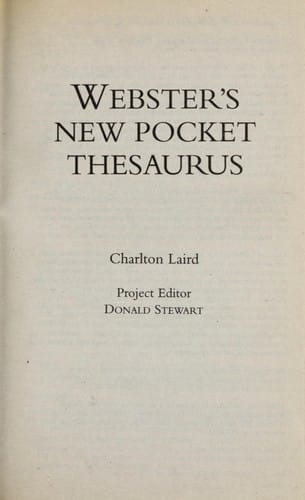 Webster's new pocket thesaurus