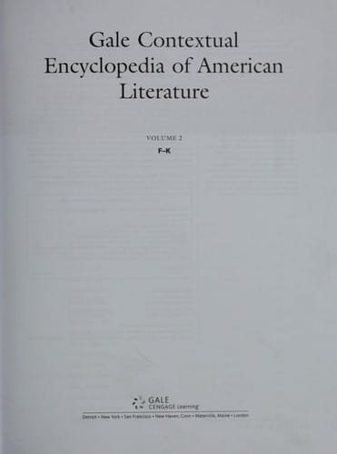 Gale contextual encyclopedia of American literature