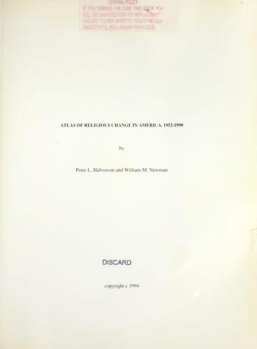 Atlas of religious change in America, 1952-1990