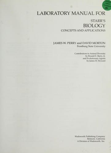 Laboratory manual for Starr's Biology, concepts and applications