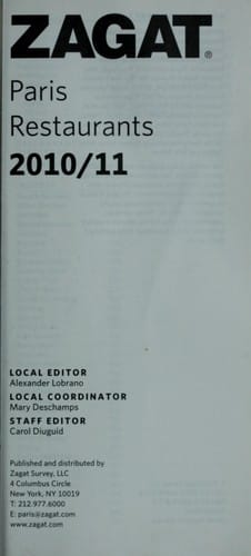 Paris restaurants, 2010/11