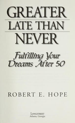 Greater late than never