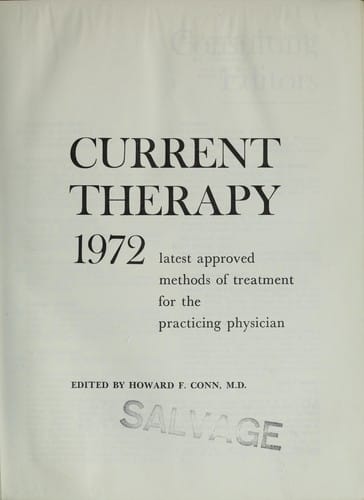 Current therapy, 1972