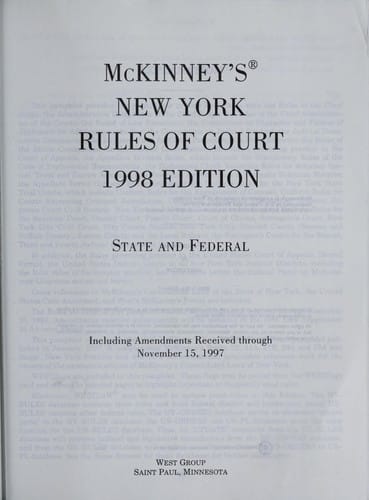 McKinney's New York rules of court