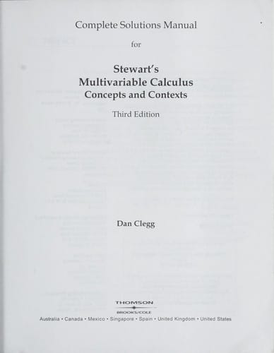 Complete solutions manual for Stewart's Multivariable calculus
