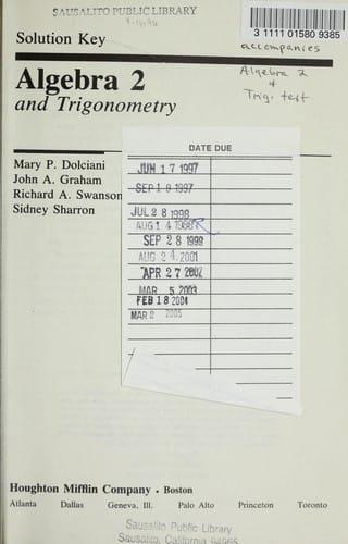 Algebra 2 and trigonometry