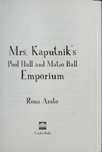 Mrs. Kaputnik's pool hall and matzo ball emporium