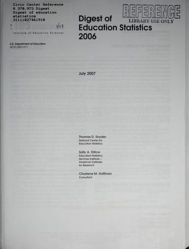 Digest of education statistics 2006